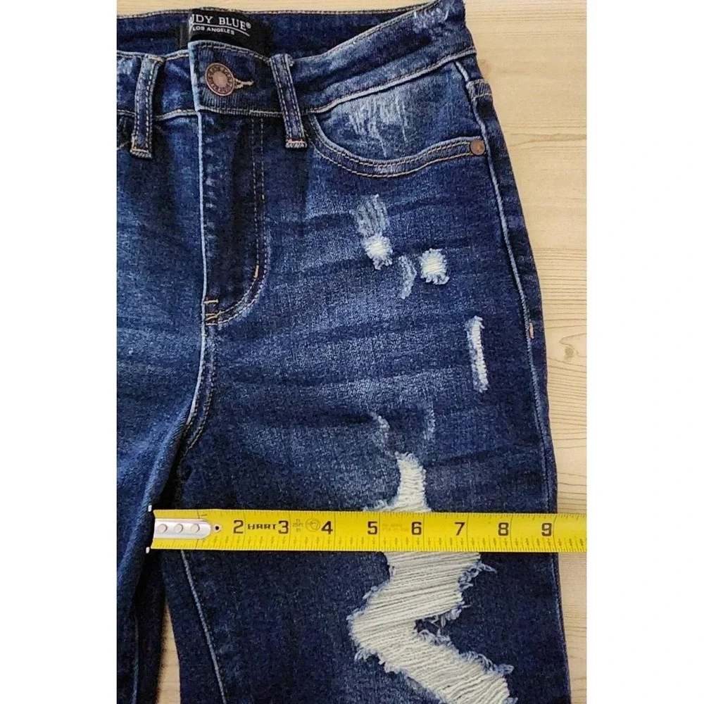 Judy Blue Boyfriend‎ Fit Jeans Women's Size 0/24 Blue Denim Stretch Distressed